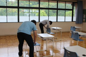 教育活動再開に向けて施設環境を整えています